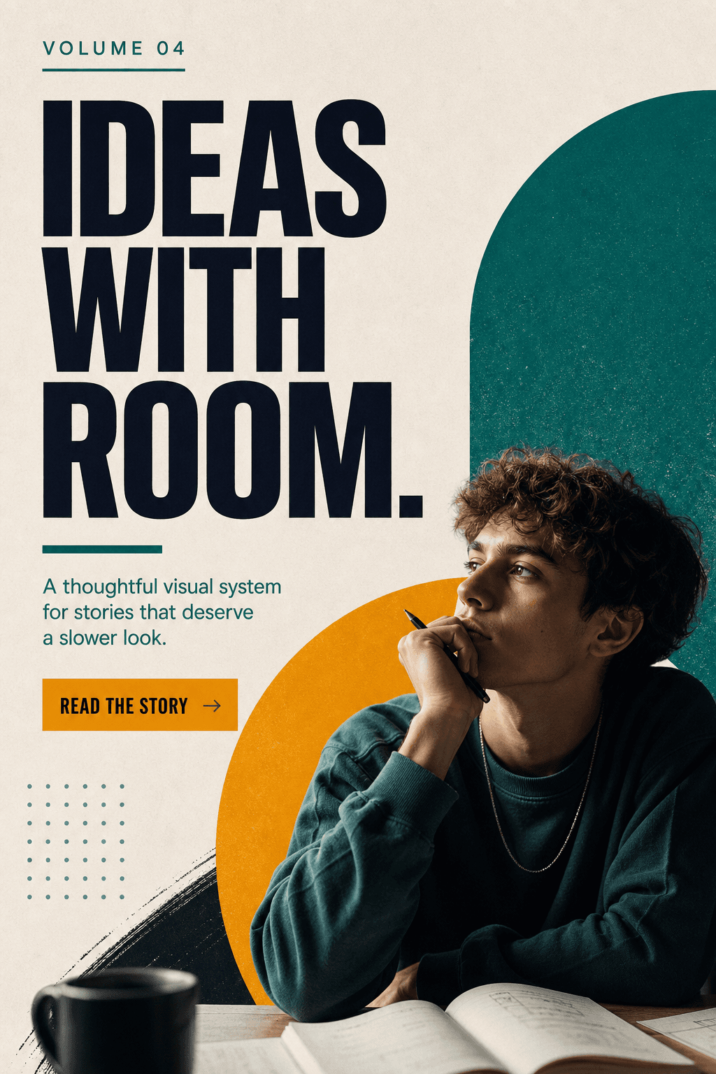 Editorial campaign poster reading Ideas with Room